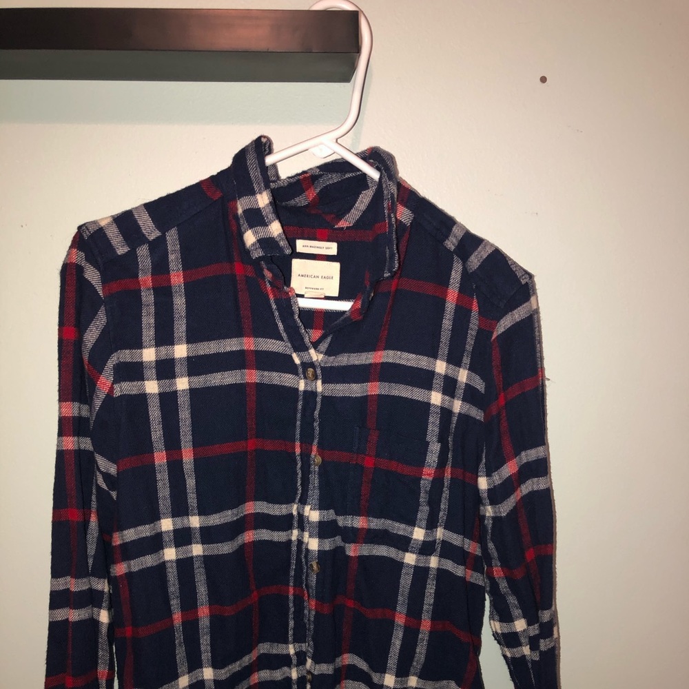 Blue and red plaid shirt